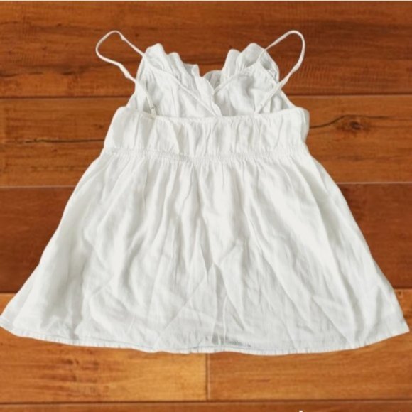 Vintage Y2K White Ruffled Drop Waist Flutter Top - Picture 8 of 11